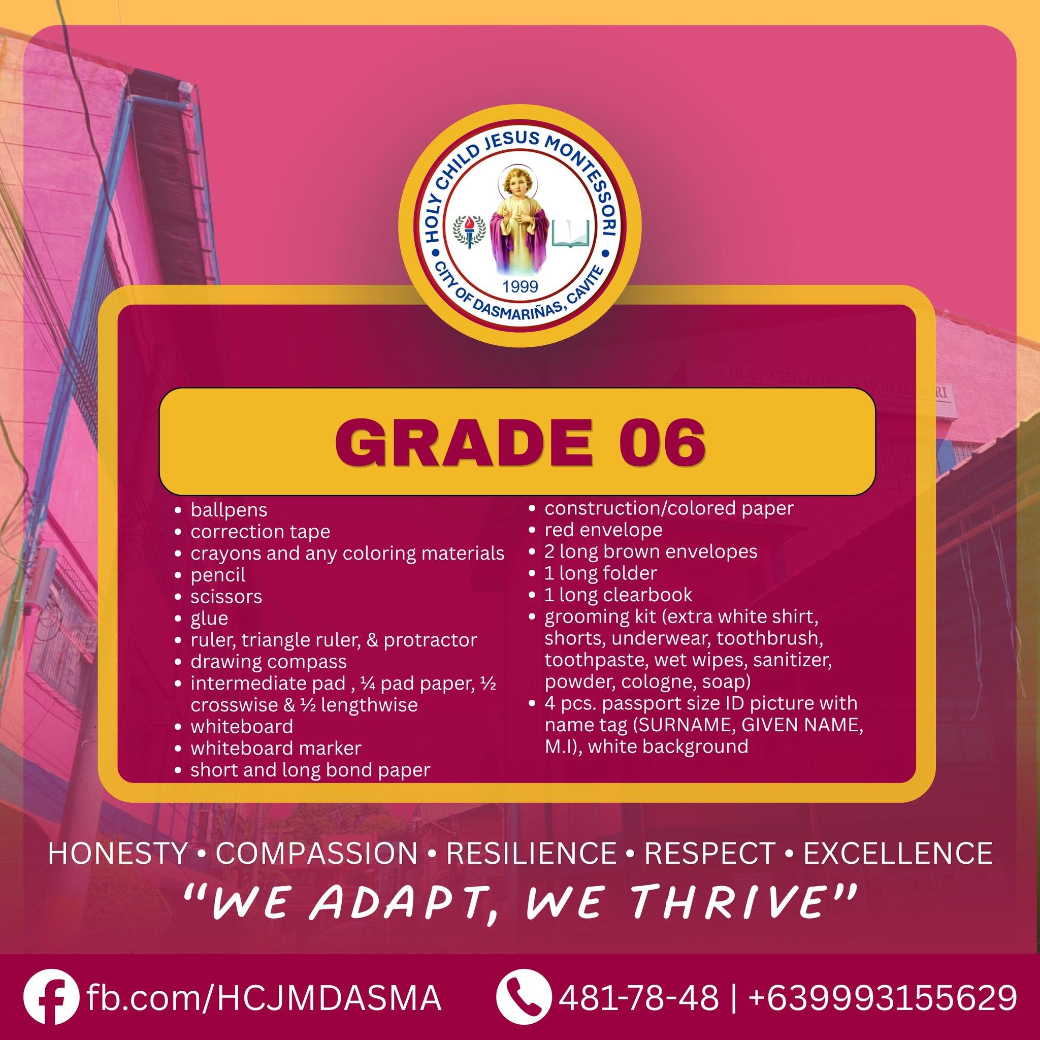 Grade 6 Materials