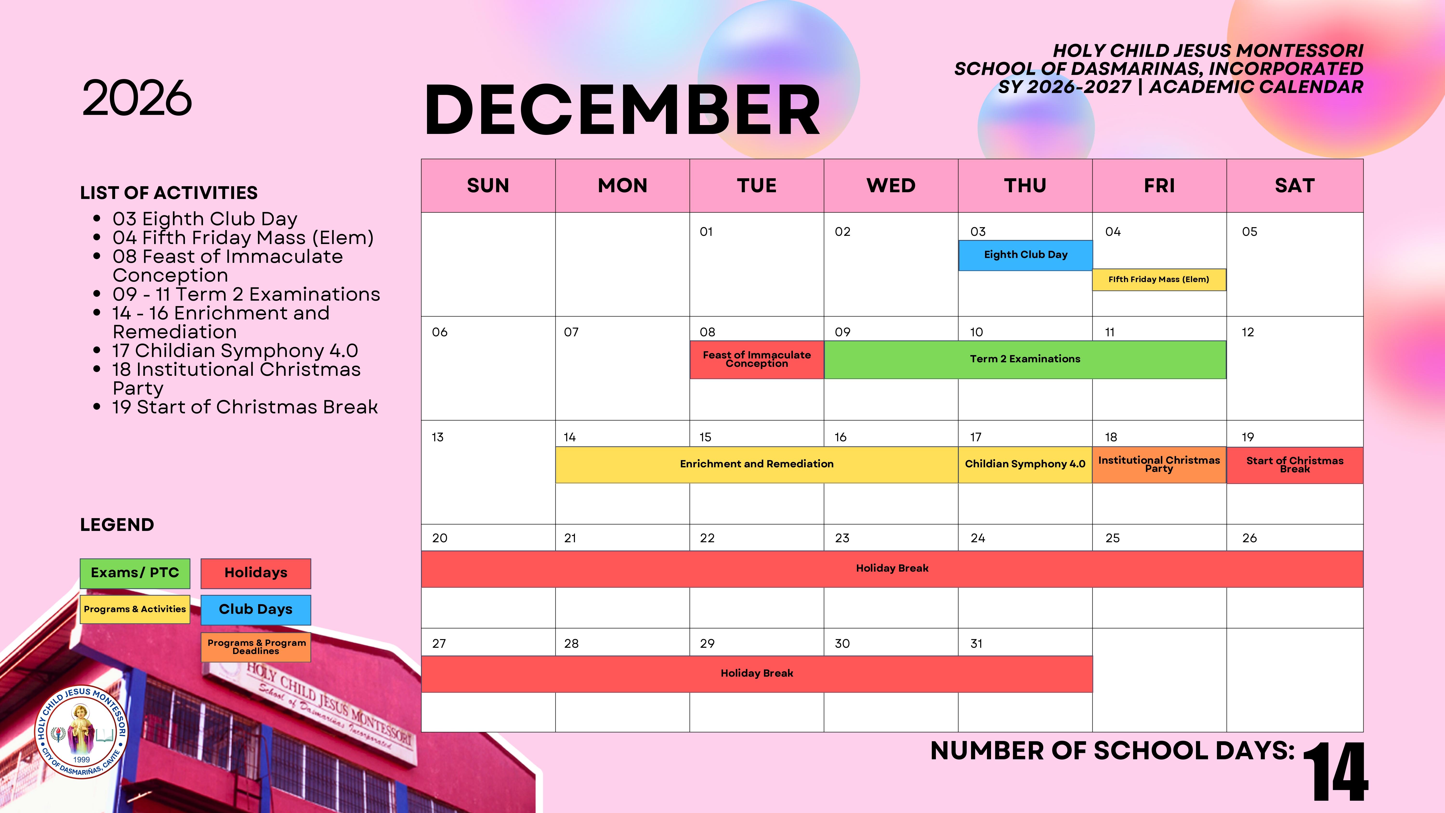December Calendar Sheet