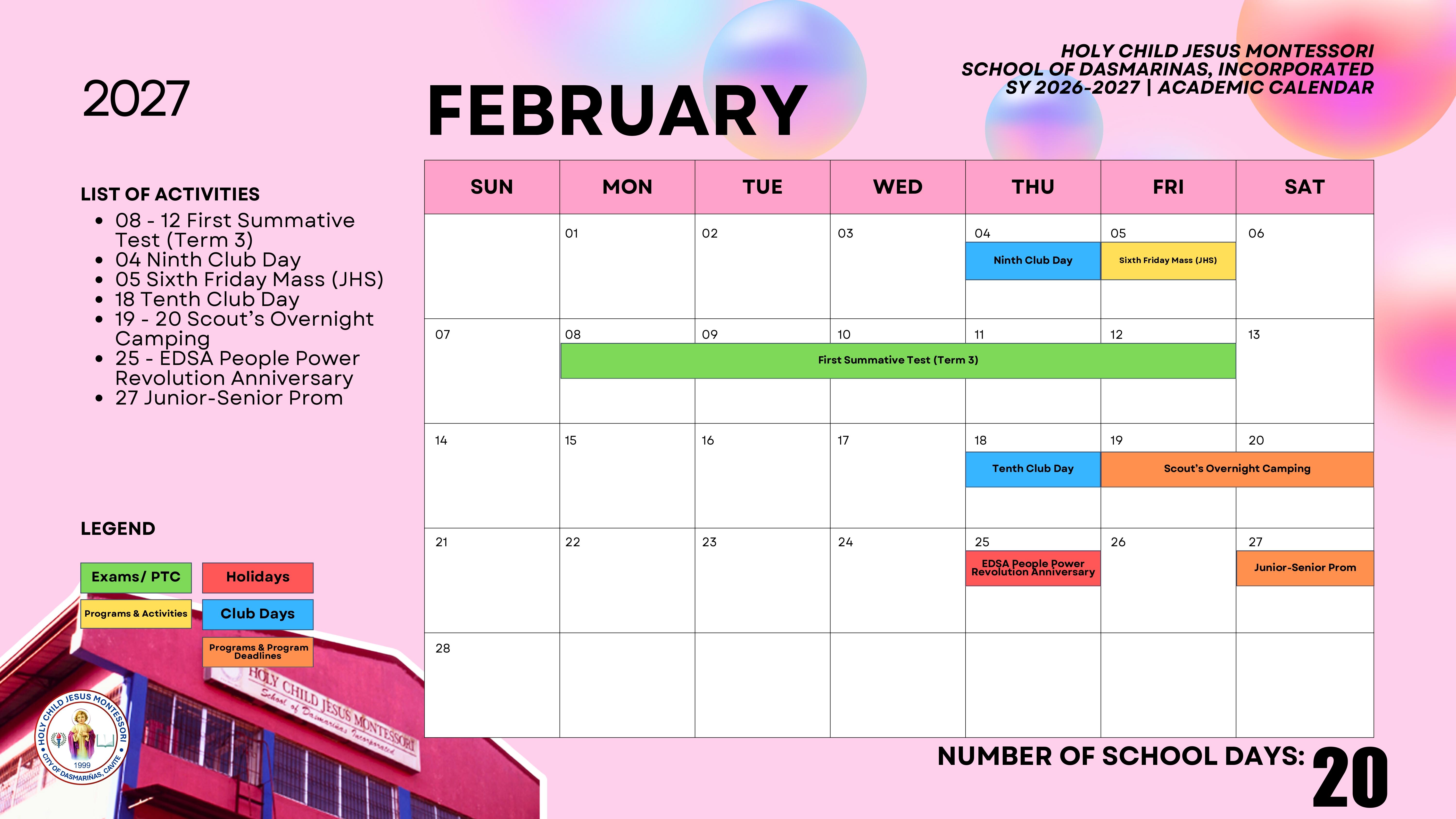 February Calendar Sheet