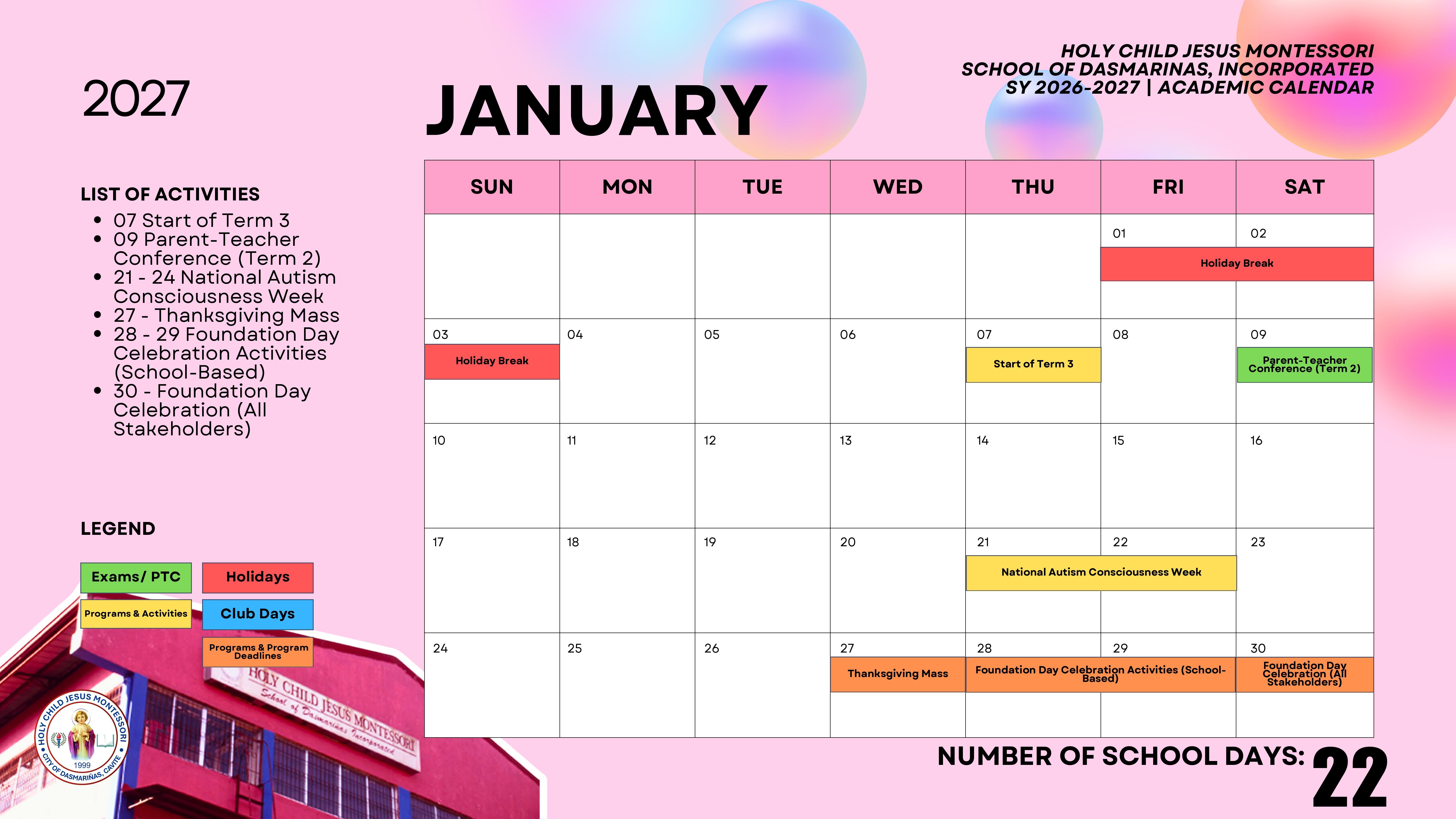 January Calendar Sheet