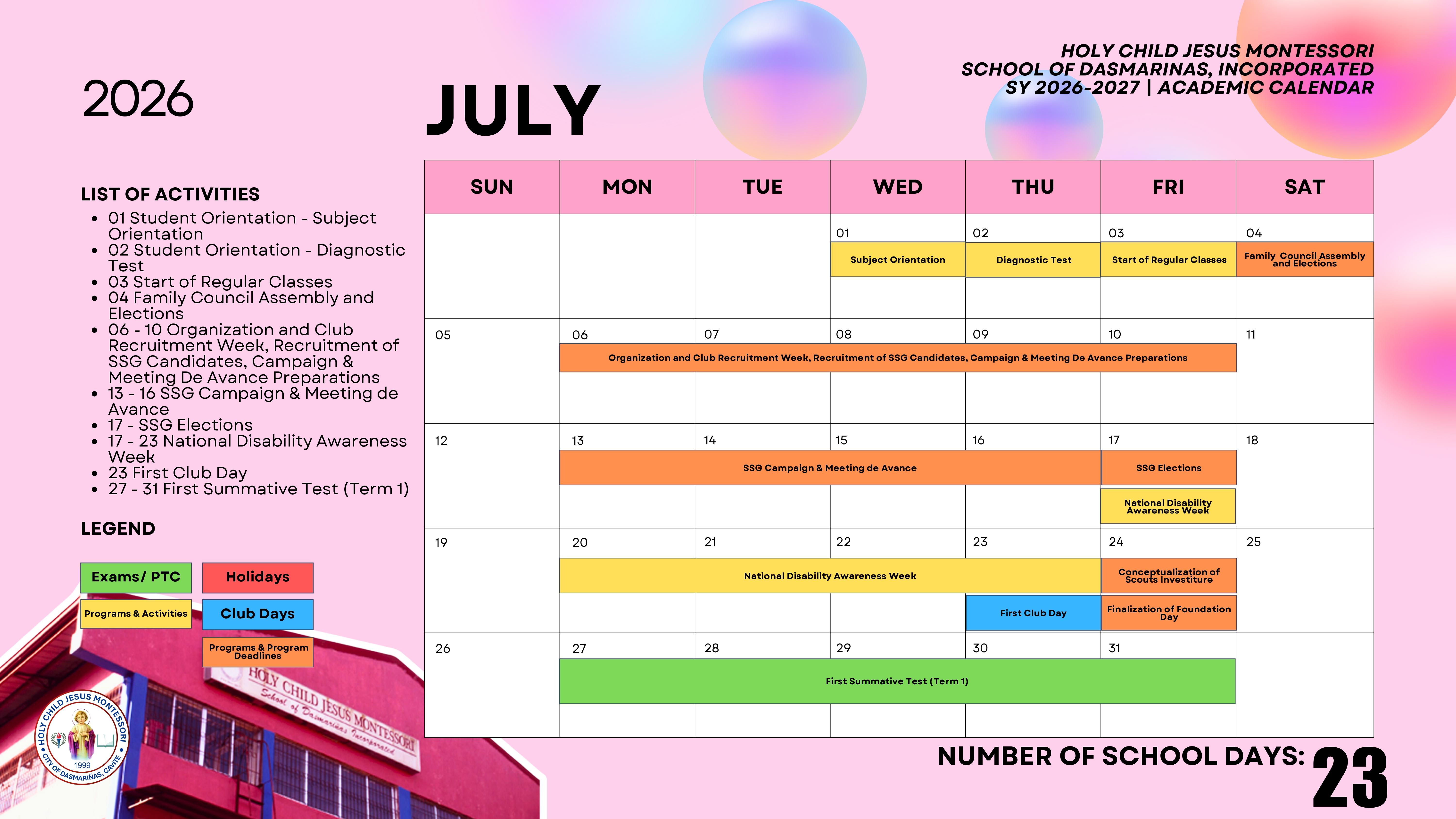 July Calendar Sheet