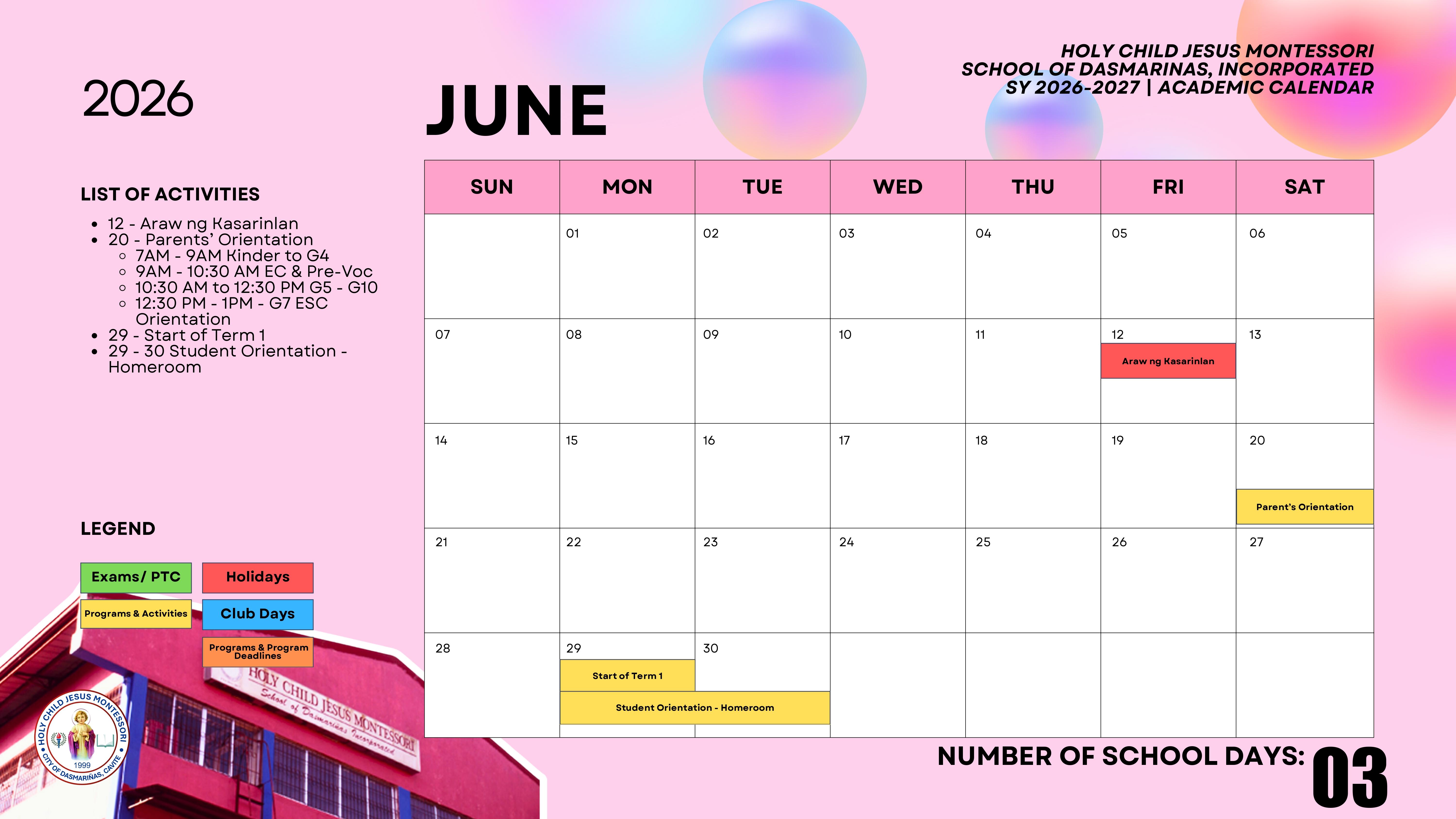 June Calendar Sheet