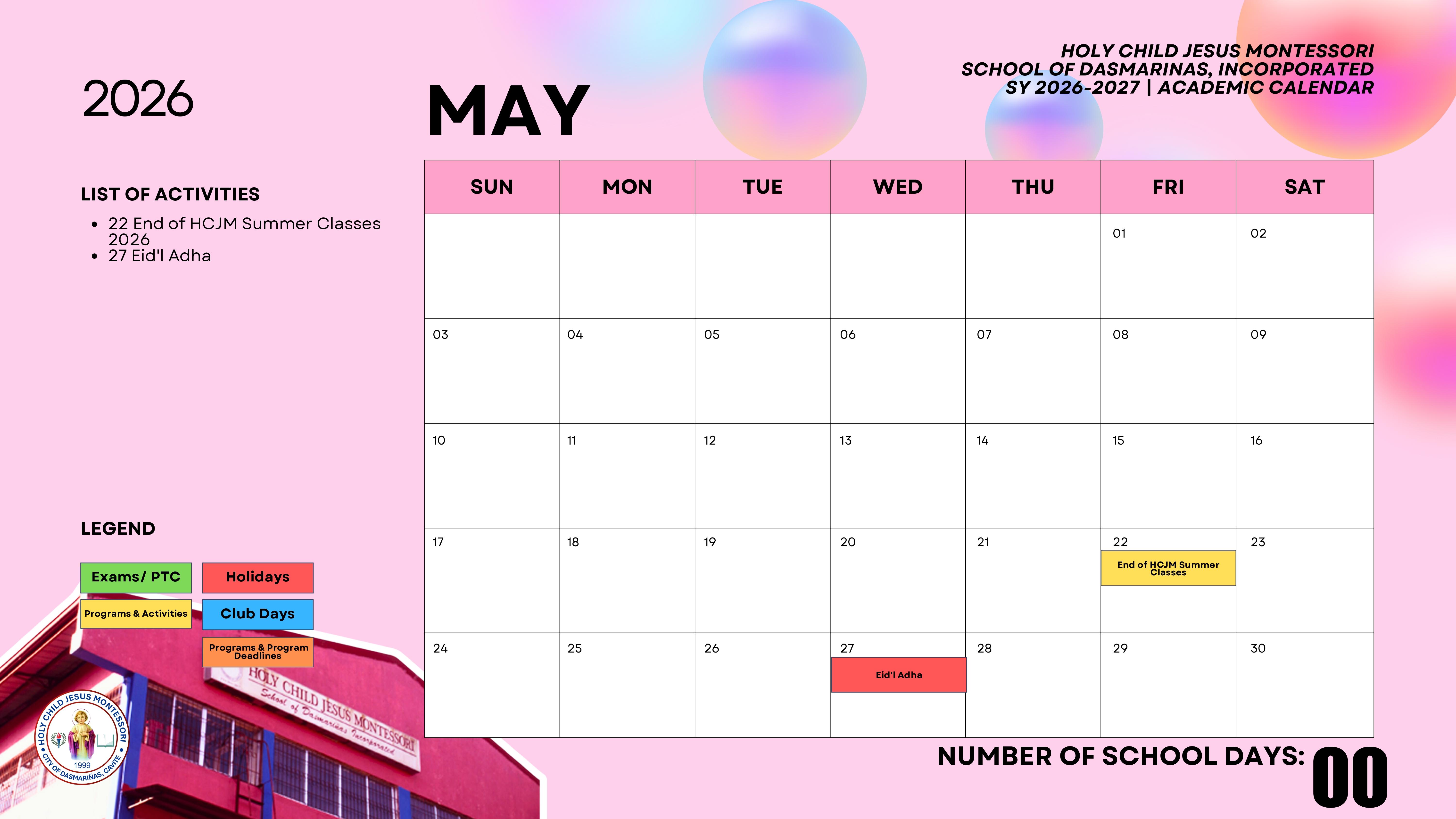 May Calendar Sheet