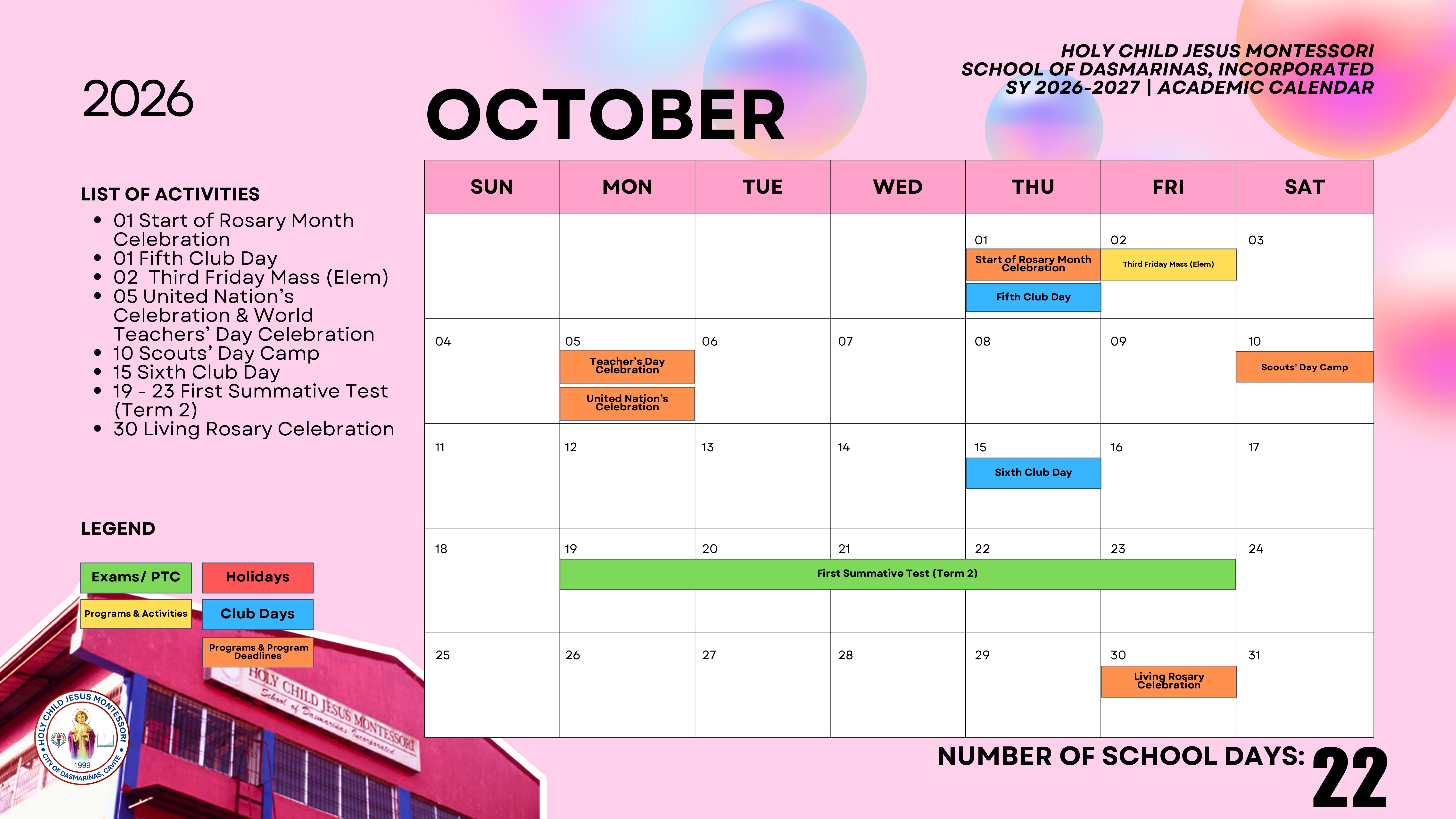 October Calendar Sheet