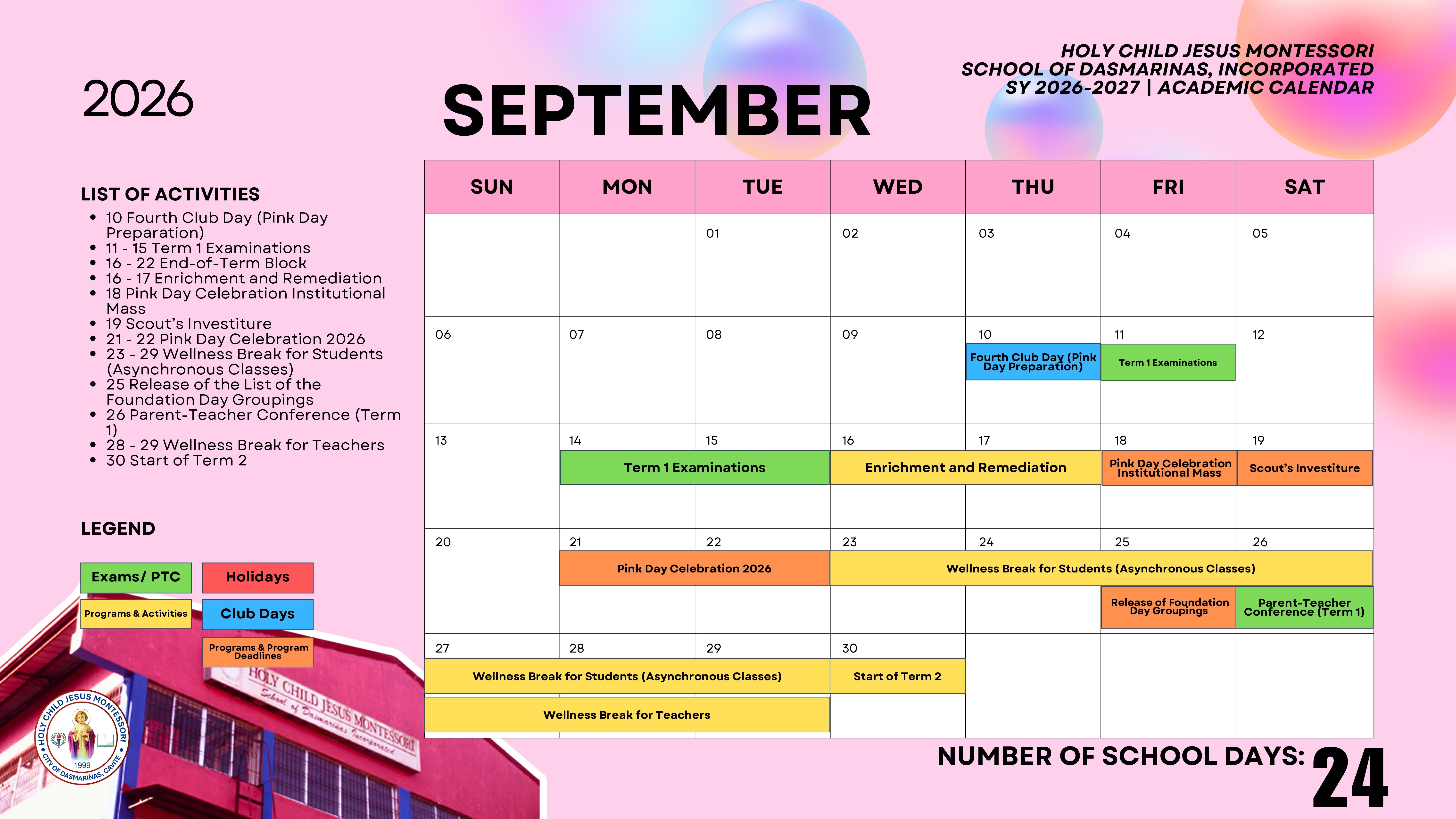 September Calendar Sheet